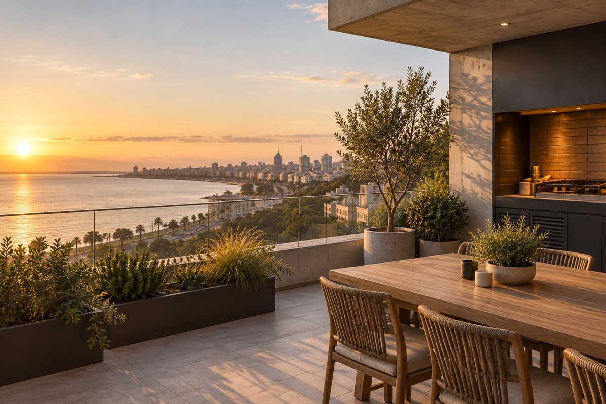 Terraza de Torre Río con vista al Río de la Plata